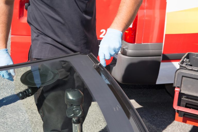 Windshield repair in progress—expert service from trusted automotive glass shops Baltimore for safety and visibility.