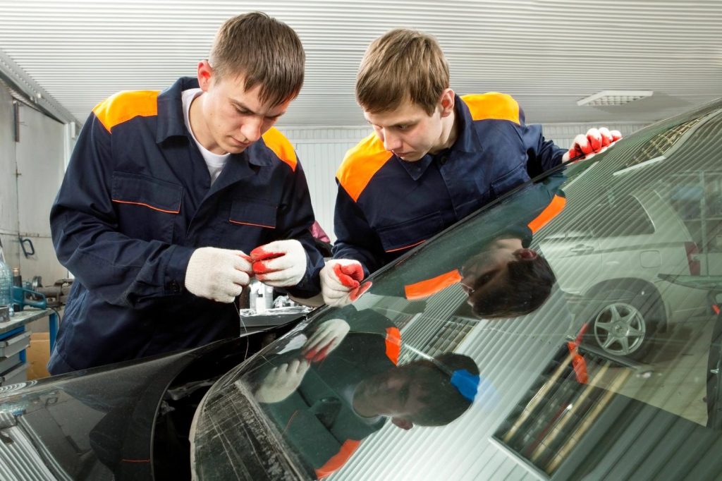 Professional technicians provide expert rock chip and crack repair services at auto glass fix baltimore shop.